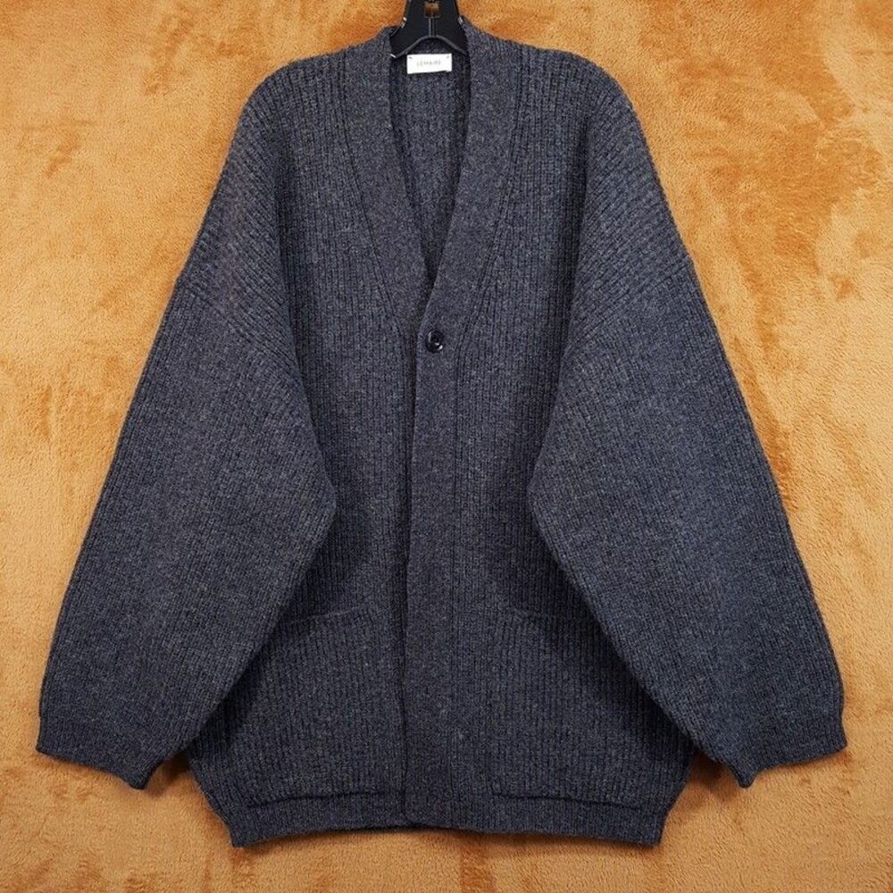 LEMAIRE Sweater Mens XL Grey Oversized Felted 100% Wool Cardicoat Unisex